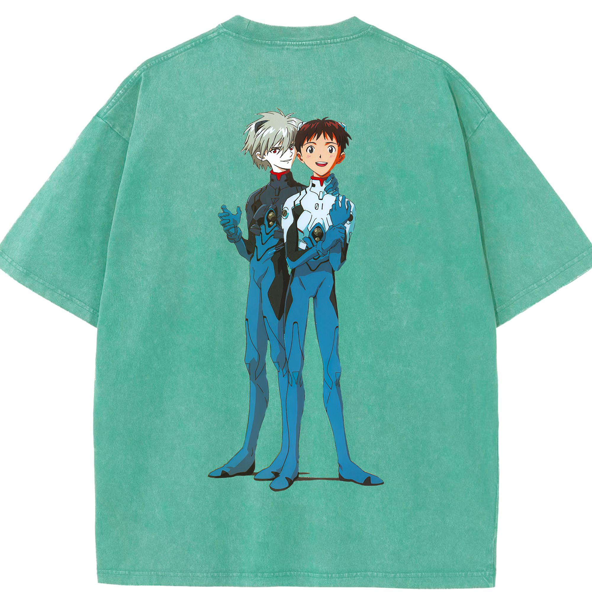 （画像用） EVA 新世紀エヴァンゲリオン 綿100% ヴィンテージ風 半袖Tシャツ（背面プリント）